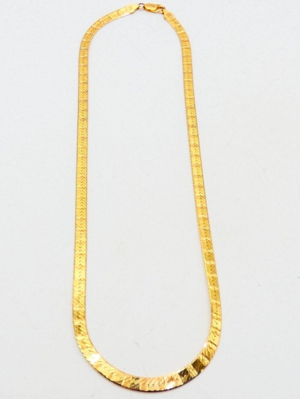 Vintage MBC Italy 925 Sterling Silver Gold Plated Herringbone Chain 20"